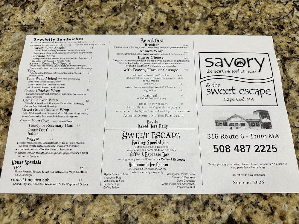 Savory & the Sweet Escape Menu image 2
