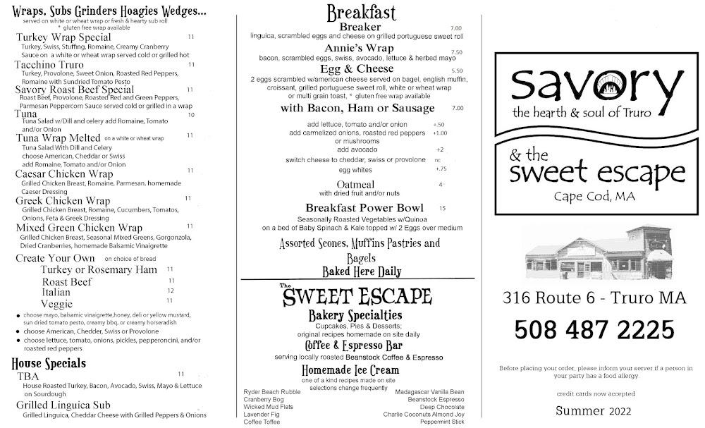 Savory & the Sweet Escape Menu image 3